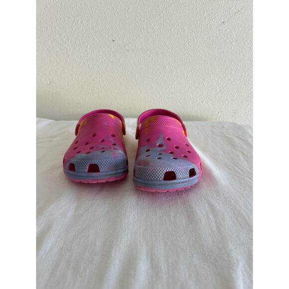 Crocs Classic Ombre Clog Kid's Juice/Multi Pink Purple Yellow Tie-dye Size J 1 - Picture 7 of 7